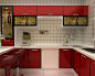 红色系系厨房装修效果图大全2012图片