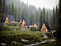 Cabins for Single family- 9/50 : Another cabin in the woods visualization project work by Ideal Arch Visuals. This is a CGI imagery of 5 cabin/single-family houses in a foggy forest, into the mountains. The placement of these houses was intentionally setu