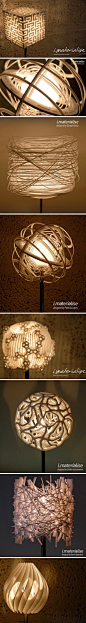 【3D印刷灯】设计师 Thomas Cornelis 设计了一系列的灯具，很漂亮和温馨，包括灯座，调光器，卤素灯泡，金属底座，最表现特色的就是灯罩了，本身设计师也给出了设计指南，可以让用户设计属于自己特别灯，也可以购买完成品。.jpg