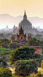 缅甸Bagan, Myanmar. _自然 | 风景 | 摄影 _房间素材图片即古建筑采下来 #率叶插件，让花瓣网更好用#