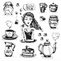 The love of tea scene Free Vector