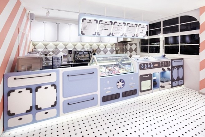 韩国金浦Ah-chu淇淋店室内设计