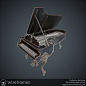 Last Piano, Vytautas Katarzis : This began as Substance Painter practice ages ago. Been chippin' at it in spare time, decided to clean it up and call it done. Had stool high poly done too but wanted to finish it fast so decided to scrap it. Strings are ju