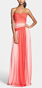 Long ombré bridesmaid dress in shades of pink