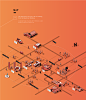 London SPECTRUM Map : I was commissioned by the Stepladder agency to develop a London Map for the SPECTRUM building. The goal was to representate the sourronded area adding severals famous places.I work with an isometric linear style, that suits perfectly