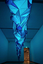 Iceberg Sculpture Made of Tissue Paper and Staples