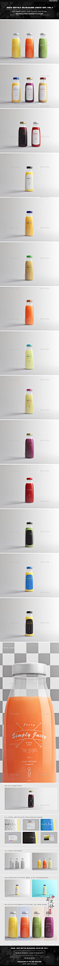 果汁饮料汽水啤酒饮品瓶子包装 VI智能贴图提案Mockup样机PSD模板-淘宝网
