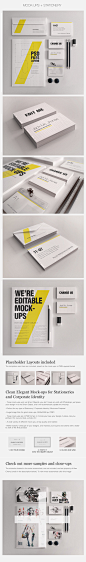 Realistic Stationery - Branding Mock-ups - Editorial Design - Creattica