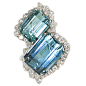 CARTIER PARIS Important Aquamarine  Diamond Brooch