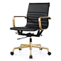 $200 Dix Office Chair in Gold and Black Leatherette - Overstock Shopping - The Best Prices on Task Chairs