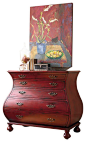 Red Wide Curve Chest- 44x22 38"h traditional-storage-units-and-cabinets