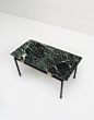 1950s coffee table green marble