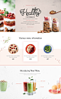 餐饮美食甜品饮料冷饮宣传网页PSD模板Food  web template#tiw437f0403 :  