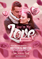 Romantic Valentine Poster : Romantic poster template for Adobe Photoshop with A4 & 4x6 format.