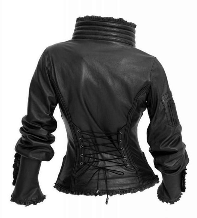 black leather jacket...