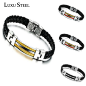 LUXUSTEEL Fashion Stainless Steel Gold/Rose Plated Charm Button Wrap Cuff Buckle Leather Bracelets Bangles For Men's Jewelry-in Cuff Bracelets from Jewelry & Accessories on Aliexpress.com | Alibaba Group