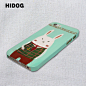 HIDOG 原创设计 手绘彩绘苹果Iphone5/5S手机壳套 插画卡通小兔兔 新款 2013