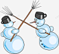 2个雪人搏斗 比武 雪人 元素 免抠png 设计图片 免费下载 页面网页 平面电商 创意素材