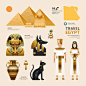  埃及文化元素矢量图片 