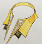 《领》首饰设计 材质：金和珐琅
