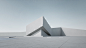 3d-rendering-abstract-white-building-with-clear-sky