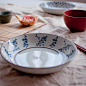 日式手绘|陶瓷器餐具|圆盘子|菜盘|汤盘|饭盘|大餐盘|套装|釉下彩