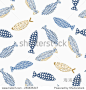 Decorative fishes pattern seamless in vector-动物/野生生物,艺术-海洛创意（HelloRF） - 站酷旗下品牌 - Shutterstock中国独家合作伙伴
