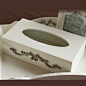 米子家居 饰品摆件 纸巾盒创意欧式抽纸盒辛蒂瑞拉木质纸巾盒