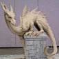 White Dragon on a Plinth by Kim Graham.