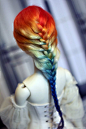 RAINBOW BJD wig SD size by KagamiDesign on Etsy