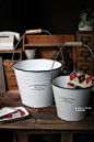 欧式搪瓷铁桶实木手柄创意法语桶收纳桶水桶脏衣服卫浴清洁桶-淘宝网