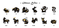 7套12生肖剪纸鼠牛虎兔龙蛇马羊猴鸡狗猪剪影图案AI/EPS矢量素材-淘宝网