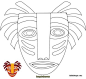 hongdoufan.com 奇奇怪怪的土著人米面具手工课可打印图纸下载