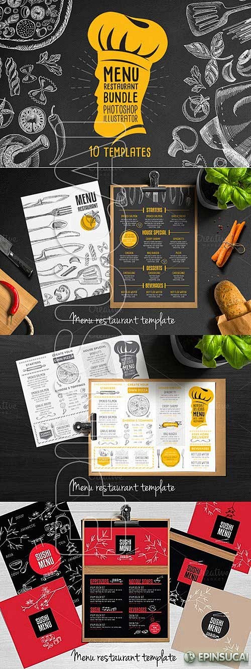 【新提醒】欧式餐厅菜单设计PSD模板素材...