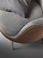 GUSCIOALTO SOFT ARMCHAIR UPHOLSTERED WITH A COMBINATION OF LEATHER AND CASHMERE