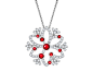 ENZO_Snowflake雪花系列18K白金镶红宝石及钻石胸针吊坠