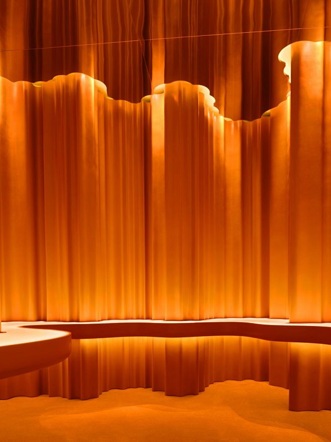 Orange resin walls i...