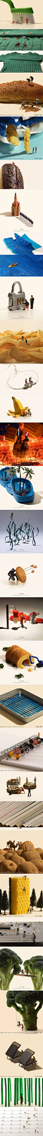 Tiny figurines interacting with everyday objects in interesting ways (By Miniature Calendar)