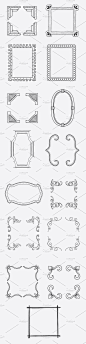 手绘经典图形画框 Hand Made Vector Frames Pack 1