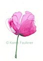 Peony pink watercolor flower giclee fine art by karenfaulknerart