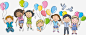 欢呼的孩子们高清素材 孩子们 小孩 欢呼 气球 免抠png 设计图片 免费下载