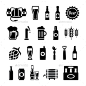 啤酒图标——食品对象集Set of Beer Icons - Food Objects酒精、酒吧、桶、啤酒、黑色、瓶、帽、吃水、画画,饮料,设备,泡沫,玻璃,图形,啤酒花,图标,说明,孤立的,啤酒,杯子,象形图,品脱,酒吧,丝带,符号,轮廓,简单起见,象征,水龙头,矢量 alcohol, bar, barrel, beer, black, bottle, caps, draught, drawing, drink, equipment, froth, glass, graphic, hop, icon, 