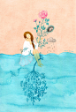 【韩国插画师BYEOL HYUNA的青春唯美风格作品】
——  心情的海洋 ~