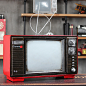 电视机道具 摄影道具 复古老式电视机红色 店铺陈列摆件 橱窗摆设