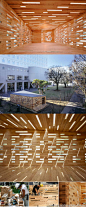 一个木构展厅，室内效果超棒。叫做"Space Lab "，坐落于日本东京大学的校园内，建筑师Kohki Hiranuma设计，完全使用小规格木料建造。