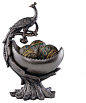 Peacocks Plumage Sculpture Centerpiece Bowl Accent traditional-decorative-bowls