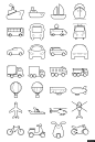 素材 矢量素材 交通工具 交通运输图标线性图标图标icon
