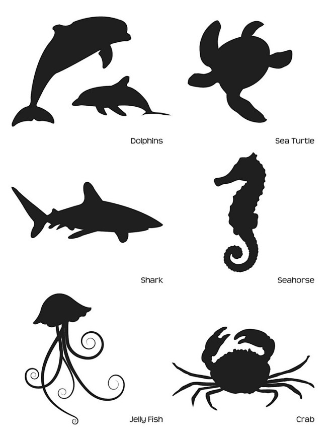 海豚剪影艺术海洋生物海洋动物被TheAr...