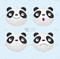 熊猫脸，可爱的动物熊猫熊图标矢量插图:
