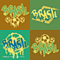 巴西足球世界杯图标矢量图库素材下载